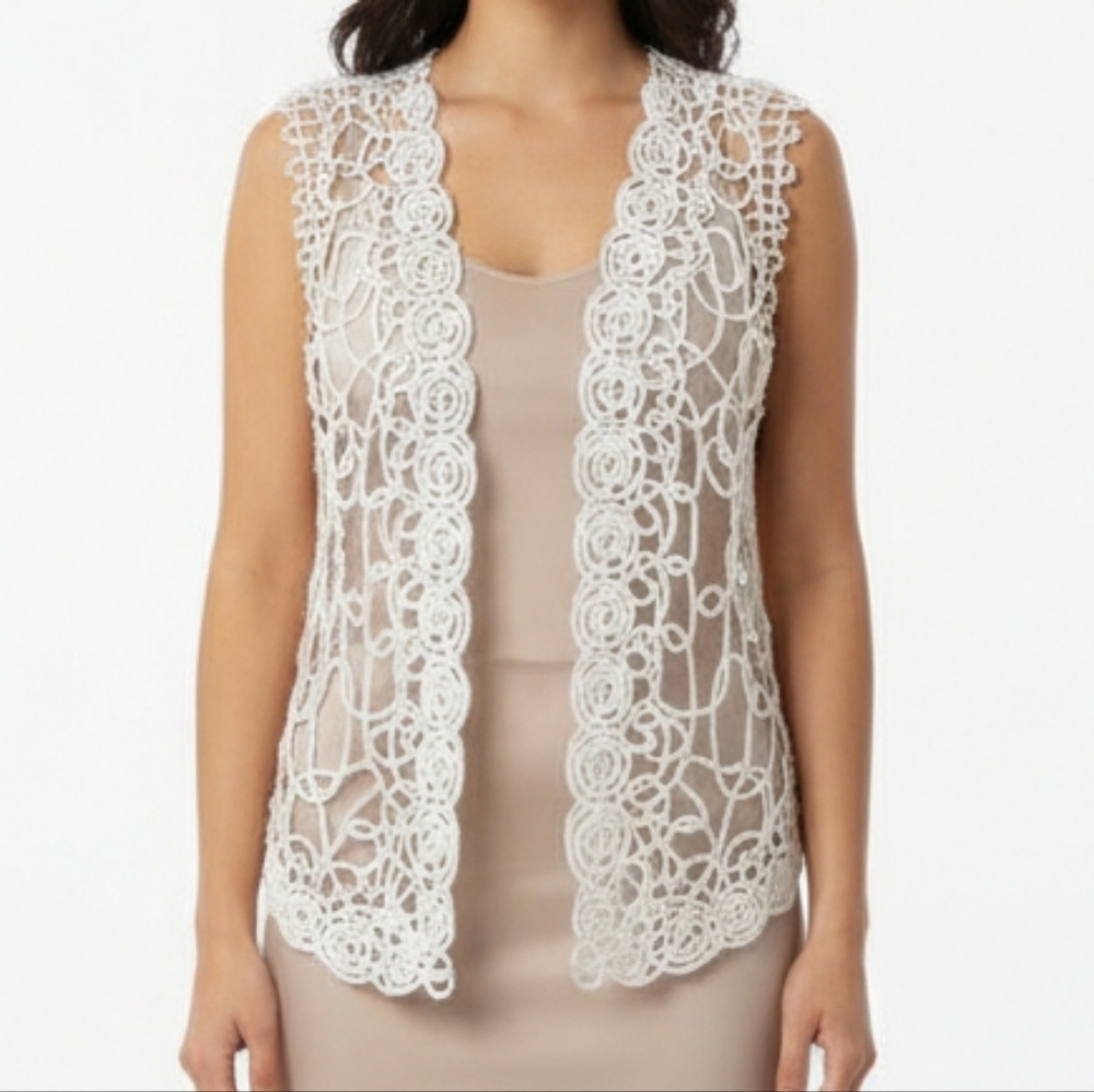Ravel Women Vest White and Black Textured Fabric Size M - Picture 4 of 16